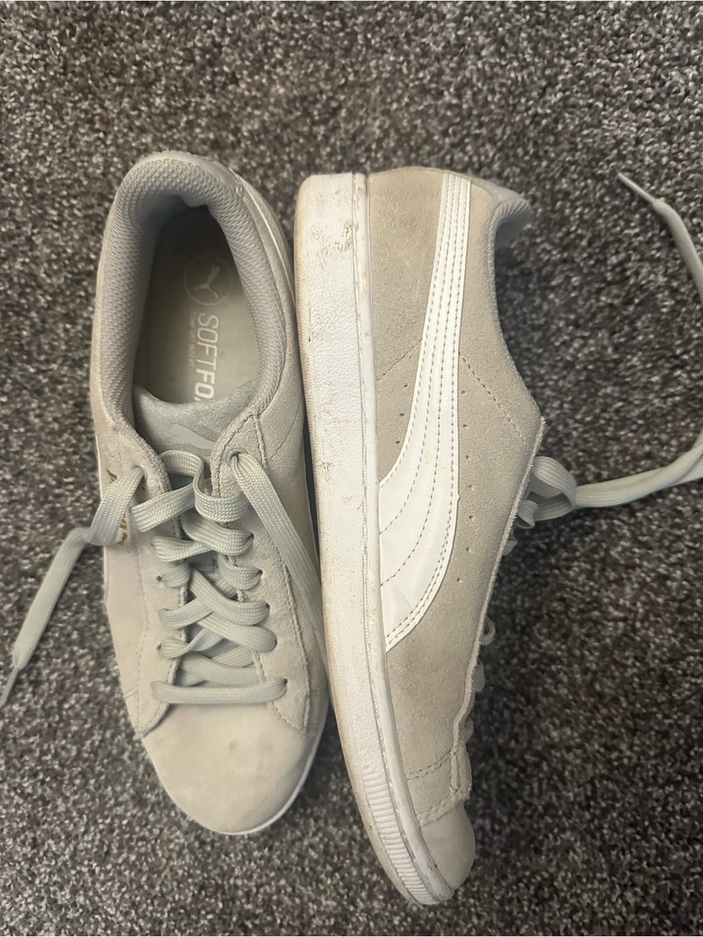Puma Light tan Suede Sneakers with White Formstrip